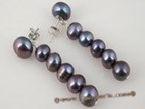 spe172 sterling silver dropping black pearl stud earrings wholesale