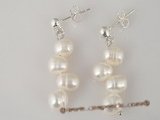 spe176 Sterling white side-drilled pearl stud Earrings online wholesale