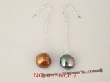 spe205 sterling silver 9-10mm braoque pearl dangle earrings in wholesale price