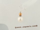 spe234 White and Gold freshwater pearl Sterling silver earrings on sale
