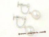 spe239 sterling silver screwback non-pierce clip earrings with white cultured pearl