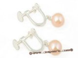 spe241 925silver round cultured pearl clip on earrings for unpierced ears