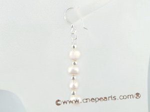 spe245 wholesale sterling white potato pearl dangle Earrings