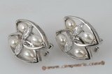 spe301 Wholesale Sterling silver seed pearl pierce clip earrings