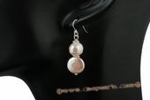 spe321 Lover sterling silver potato pearl and coin pearl dangle earrings