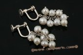 spe323 5-6mm cultured potato pearl 925silver screwback earrings