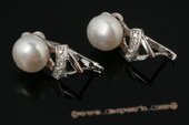 spe333 Sterling silver 9-9.5mm bread pearl pierce clip earrings