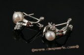spe336 Sterling silver 6-6.5mm bread pearl pierce clip earrings
