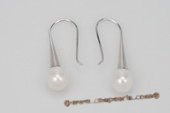 spe361 Fancy 9-10mm Large Rice shape Pearl Horn Dangle Earrings