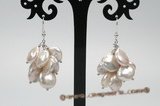 spe402 11-13mm white color coin pearl cluster earrings