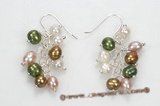 spe404 mix color freshwater pearl earring in sterling silve
