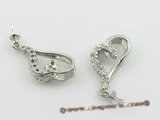 spm014 five pieces heart-shape sterling silver pendant mounting