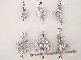 spm046 Five pieces 925 sterling silver pearl pendant mountings in wholesale
