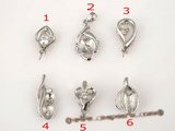 spm060 Five pieces 925 sterling silver designer pendant mountings in wholesale
