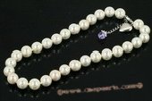 Spn050 Hand knotted 12mm Round Shell Pearl princess necklace