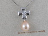 spp007 6*8mm tear-drop freshwater pearls sterling silver pendant