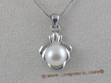 spp009 8-8.5mm white freshwater bread pearls sterling silver pendant