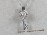 spp020 sterling silver 7-8mm AAA round pearl key design pendant