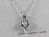 spp021 sterling 6-7mm AAA round pearl Double dolphin pendant