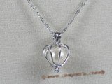 spp023 sterling 7-8mm AAA round pearl Heart design pendant