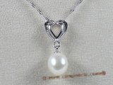 spp028 sterling silver 8-9mm tear-drop freshwater pearl pendant