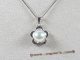 spp049 7.5-8mm white bread pearl pendant with sterling silver mounting