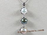 spp050 sterling silver 8-8.5mm multi colour bread pearl pendant