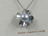 spp058 blooming flower 925 silver pendant with freshwater pearl
