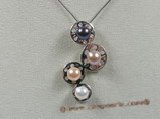 spp059 sterling pendant necklace with multicolor pearl in wholesale