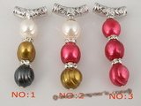 spp077 Wholesale Sterling silver whorl pearl pendant necklace in multicolor