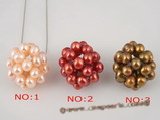 spp085 Wholesale sterling silver Seed Pearl Cluster necklace in special colorized