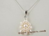 spp088 Enhancer cluster flower design white Pearl pendant necklace whlesale