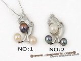 spp097 Wholesale Style Freshwater bread pearl 925silver horn pendant