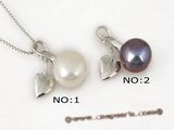 spp100 Sterling silver Apple design pemdat inserted 9-9.5mm Bread pearl