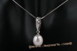 spp104 Fashion sterling silver enhancer pendant drop with 8-9mm oval pearl