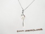 spp134 Luxury 8-9mm freshwater round pearl sterling silver pendant on sale
