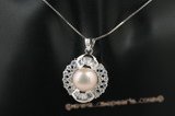 spp177sterling silver 10-10.5mm bread pearl pendant in pink