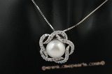 spp180 Sterling silver 10-10.5mm bread pearl flower pendant