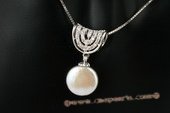 spp189 Sterling silver 12-13mm white coin pearl pendant