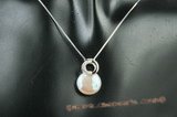 spp195 Sterling silver 13-14mm white coin pearl pendant