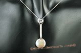 spp196 Timeless 925silver 13-14mm coin pearl pendant