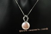 spp206 Sterling Silver 12-14mm Cultured Coin Pearl Pendant in Whlesale
