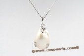 spp228 15*20mm Freshwater Baroque Pearl Sterling Silver Pendant