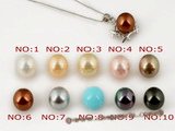 sppd010 Coffee 10mm round shell pearl with sterling silver pendant wholesale