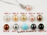 sppd013 10mm pink shell pearl with 925 silver pendant in wholesale