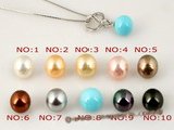 sppd017 Sterling silver pendant necklace drop with turquoise color shell pearl