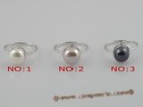 spr002 8.5-9mm freshwater pearl sterling silver mounting rings, us size 7
