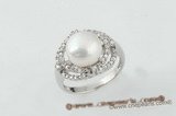 spr043 Sterling silver single-band styling sparkling white pearl ring
