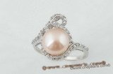 spr046 Exquisite 9-9.5mm bread pearl 925silver single-band sparkling ring