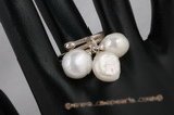 spr104 Handmade 11-12mm nugget pearl adjustable band ring in sterling silver